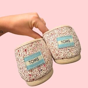 TOMS Sparkle Slippers - Pink/White